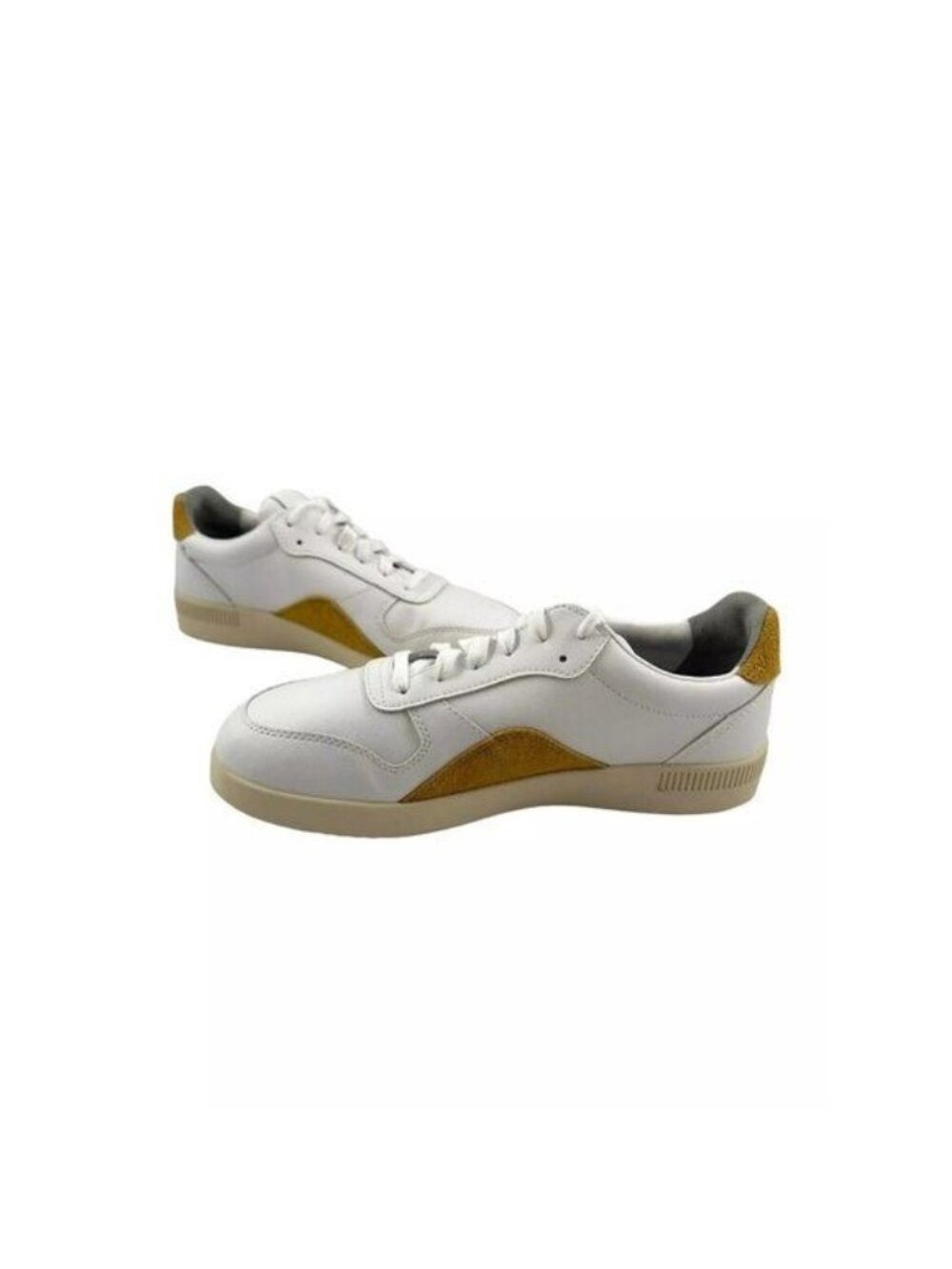 Everlane Womens $130 White / Mustard The ReLeather Court SneakerShoes F7 M5